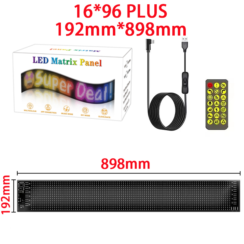 Pixel Art Led Panel - 【16x96 LED PLus】【192mm*898mm】【120mm*595mm】Truck Eyes RGB Светодиодная