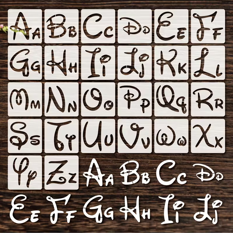 Photography Font - 26 шт., 2,95x2,95 дюйма, набор трафаретов