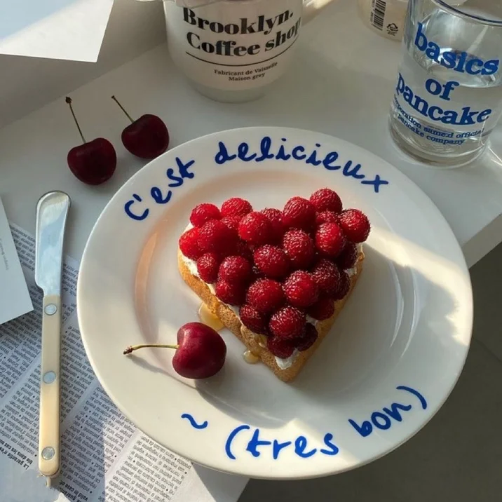 Photography Font - Керамическая тарелка для десертов с ручной