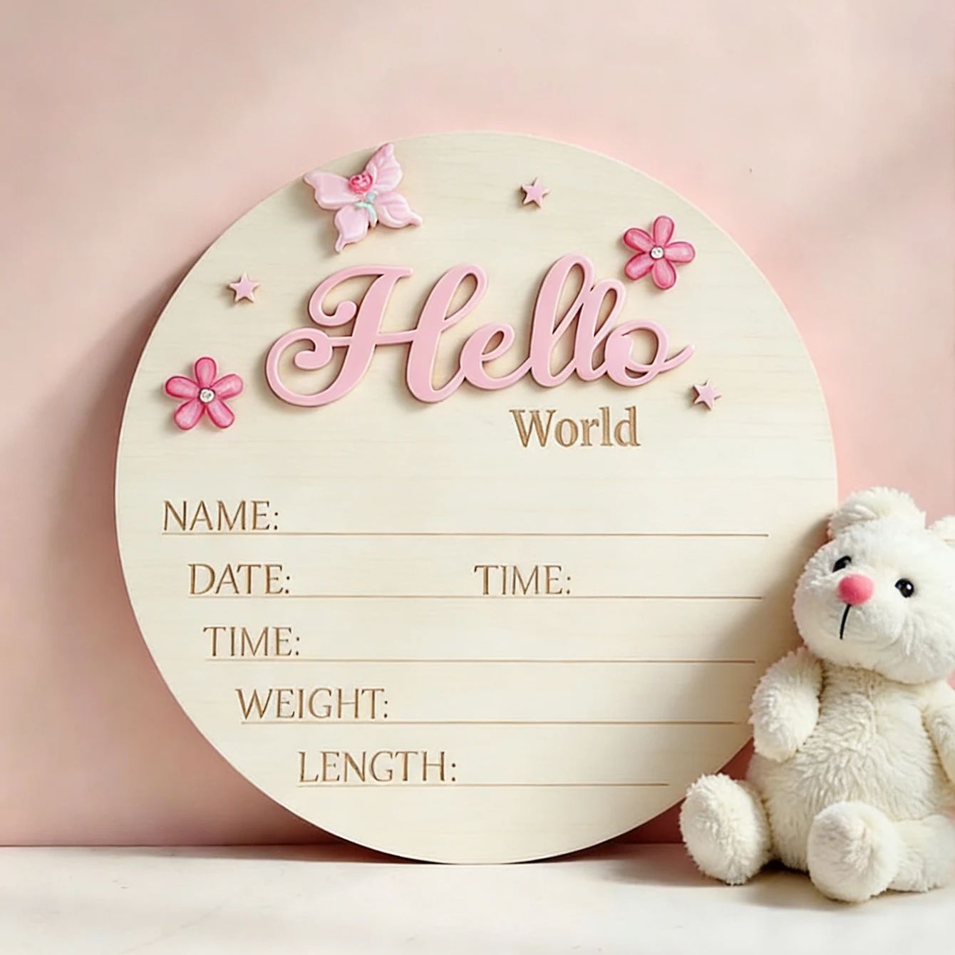 Photography Prompt - Ylsteed розовая бабочка Hello World, знак