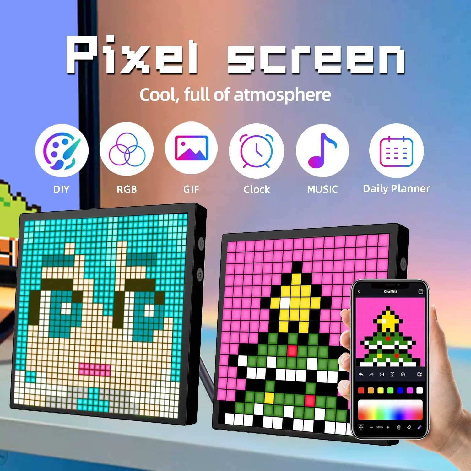 Pixel Art Led Panel - Умный светодиодный матричный пиксельный дисплей RGB