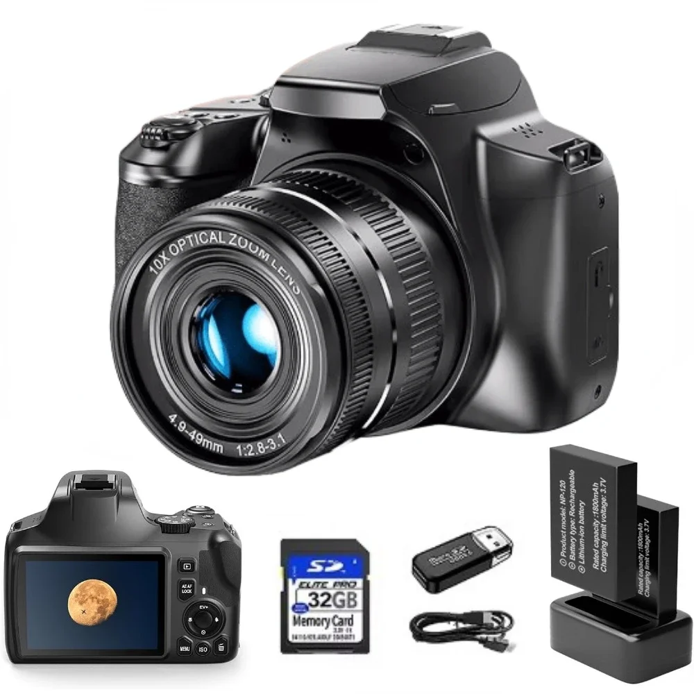 Photography Zoom - Цифровая камера 4K для фотографии, 10-кратный