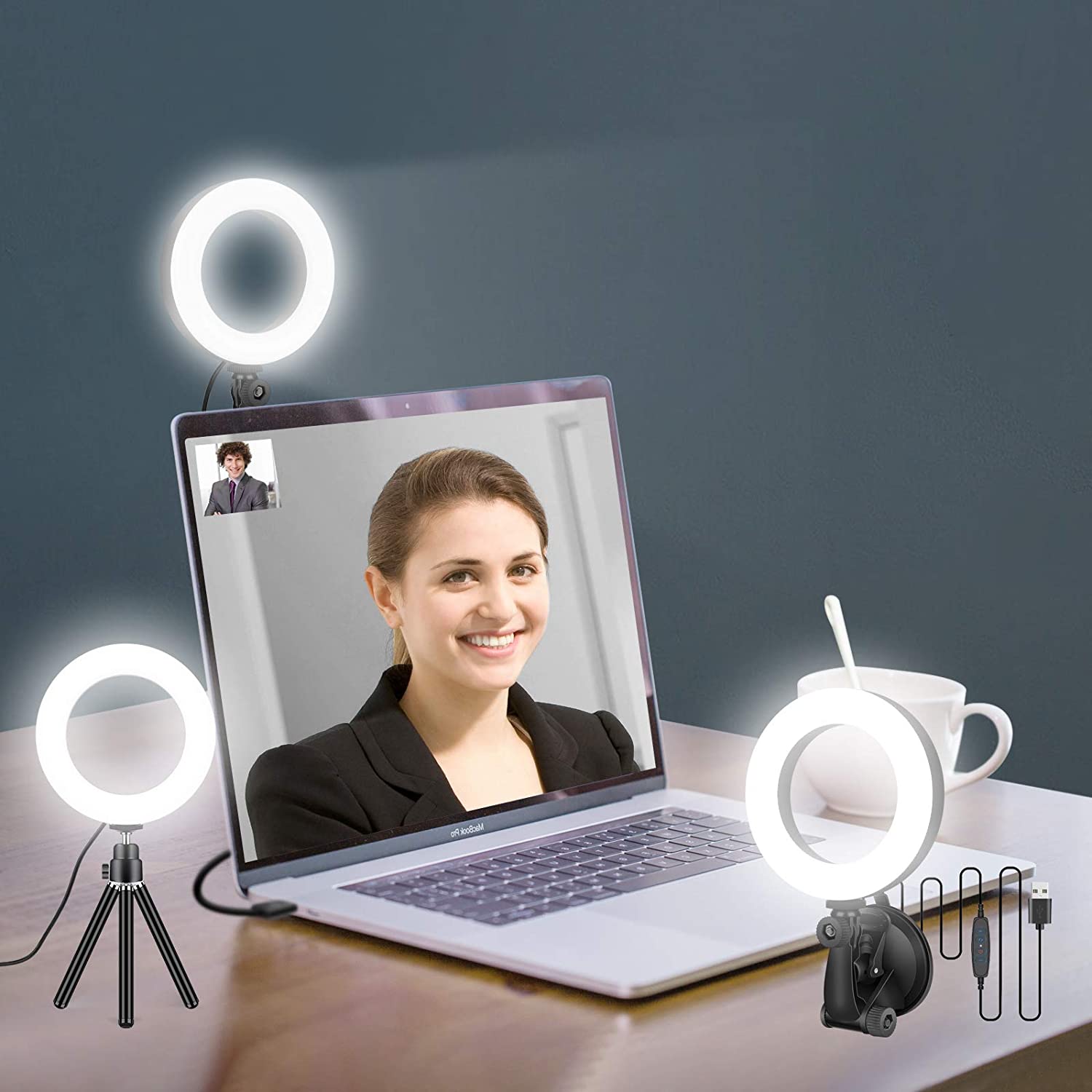 Photography Zoom - Кольцевой светильник 16 см для встреч,