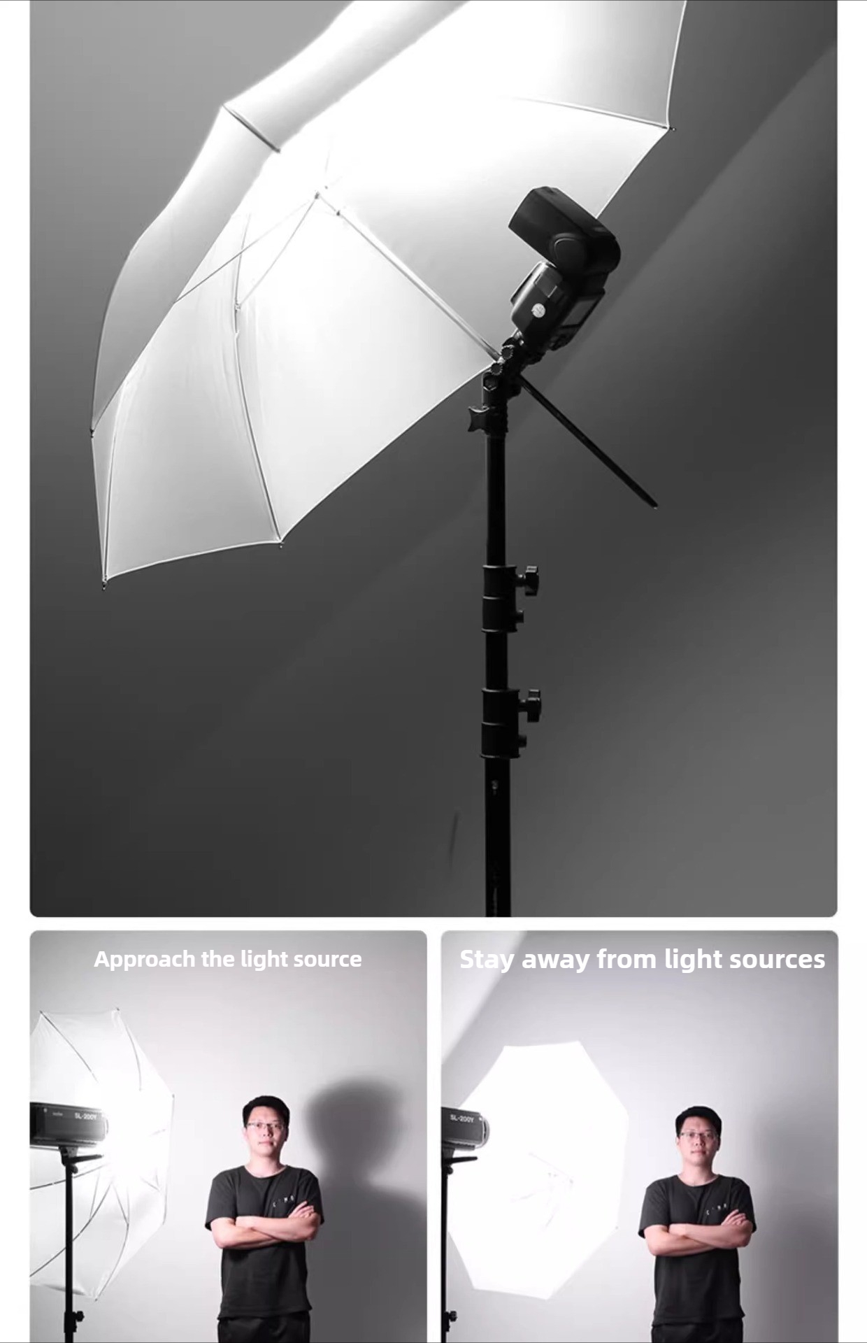 Photography Umbrella Diffuser - 33-дюймовый белый зонт-рефлектор для фотосъемки, мягкий