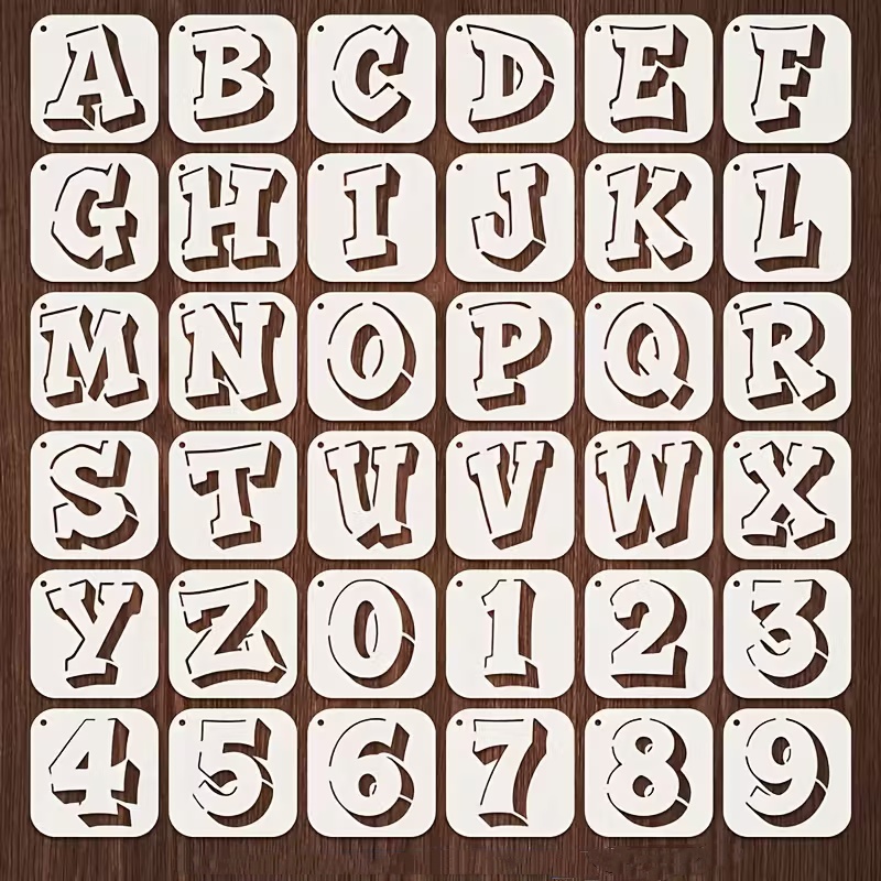 Photography Font - 36 шт., 2,95-дюймовый набор трафаретов с