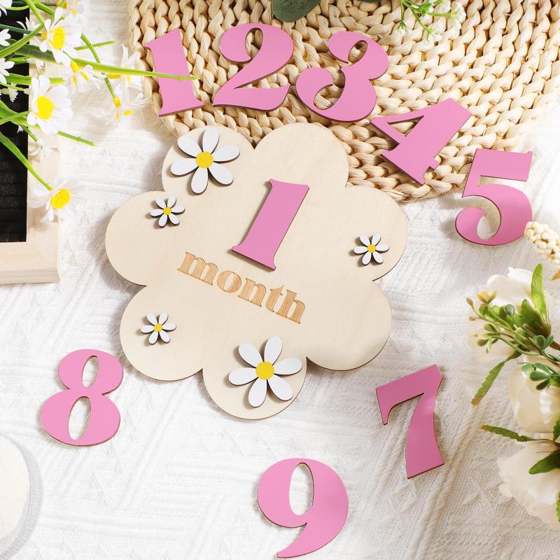 Photography Cheat Sheet - Деревянные детские ежемесячные вехи карты цветы